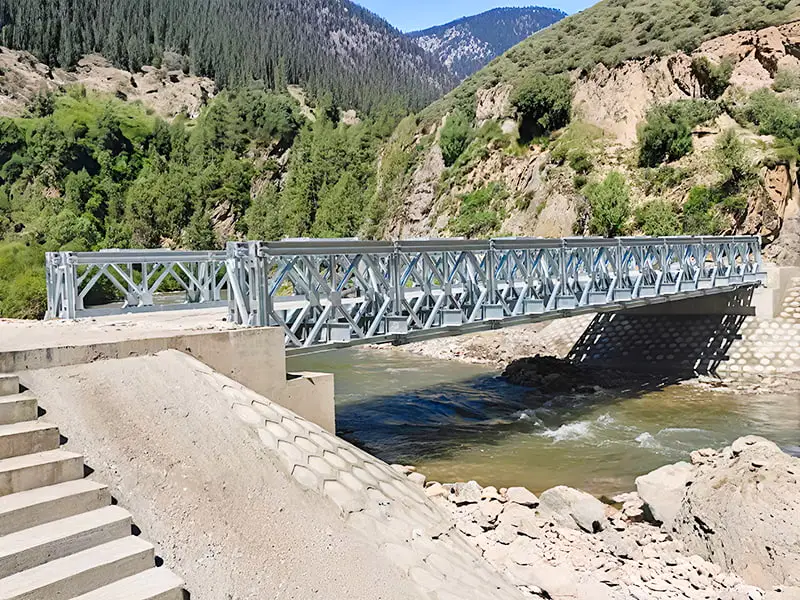 CB100 Bailey Bridge Modularni Bailey Bridge od pocinčane rešetke visoke čvrstoće