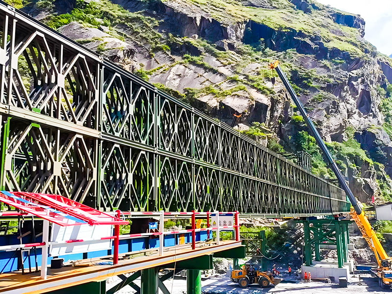 CB 200 Bailey Bridge Četveroredni dvoslojni ojačani Bailey Bridge